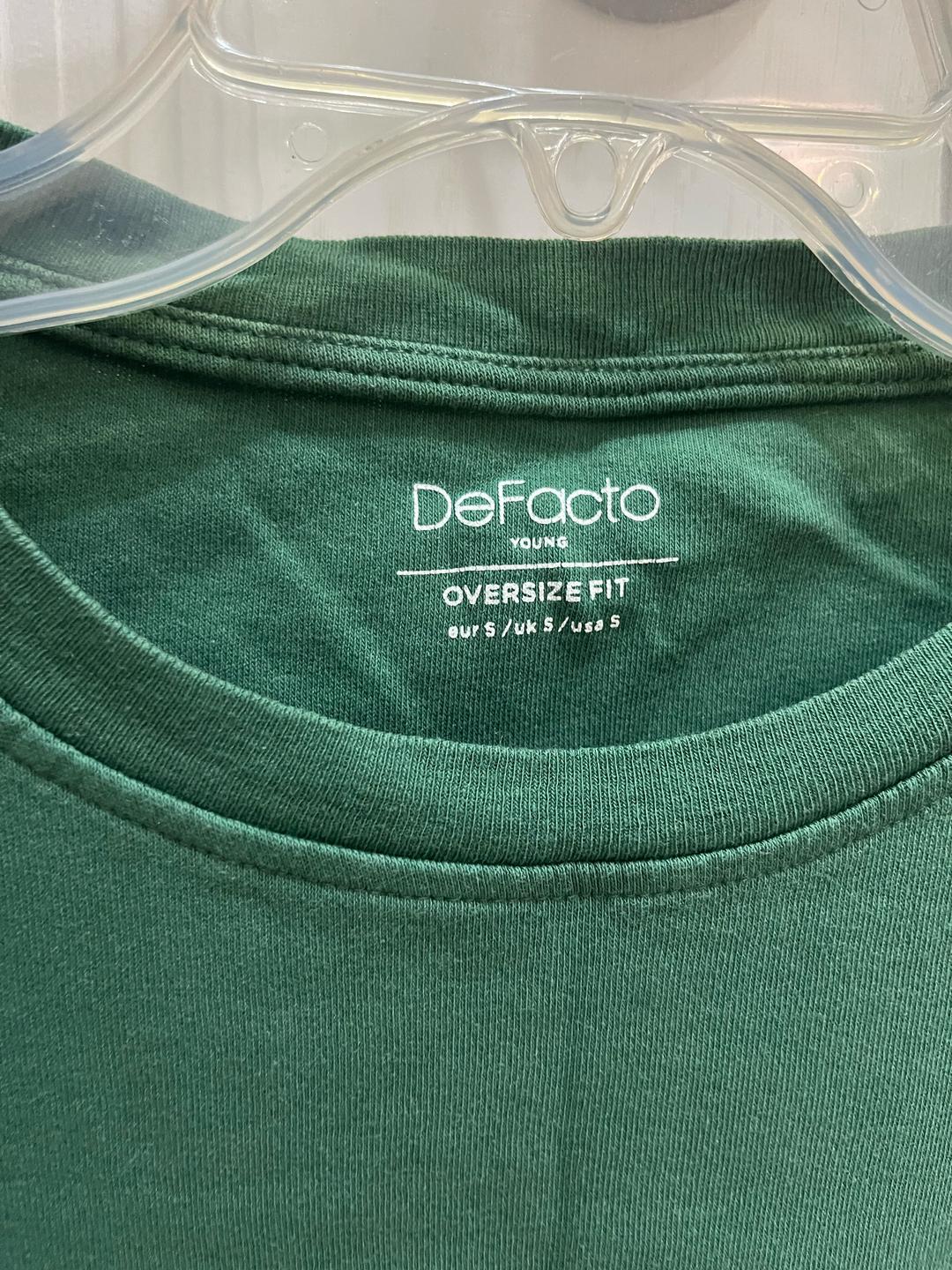 DeFacto Футболка DeFacto Oversize Fit, темно-зеленая — фото 2