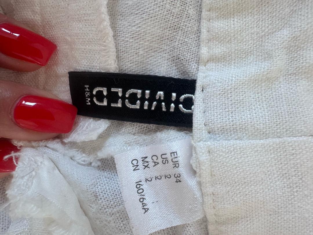 H&M белые льняные брюки — фото 2