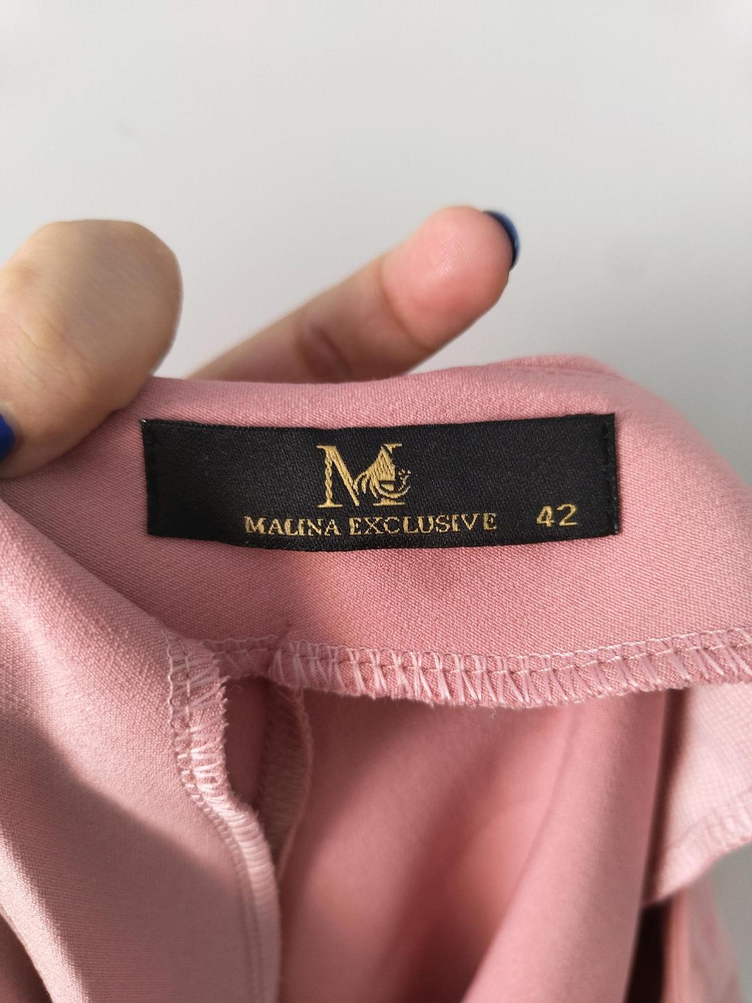 Malina exclusive Турецкое Розовое платье на одно плечо — фото 2