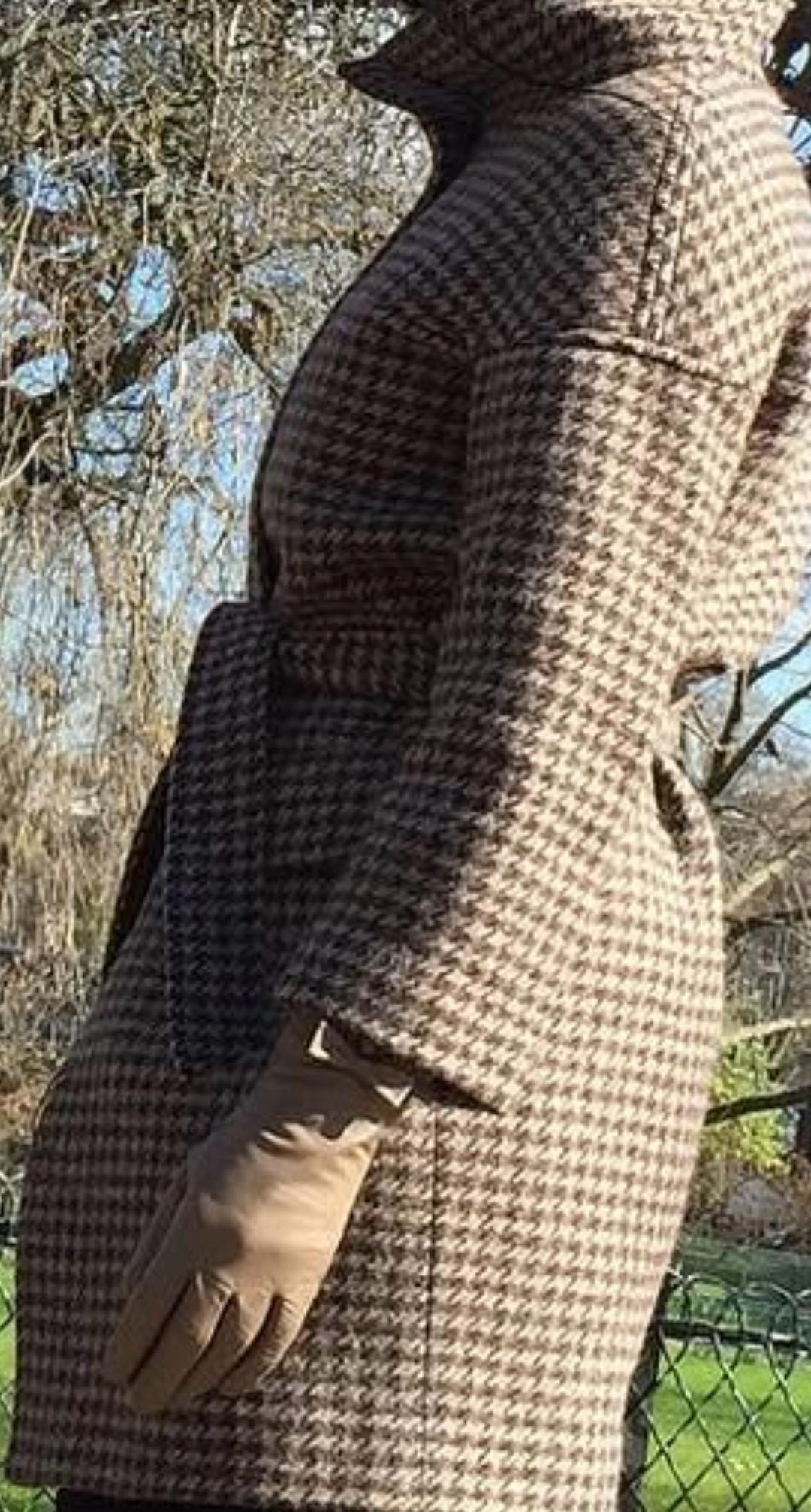 Нет бренда Пальто с принтом гусиная лапка — фото 2