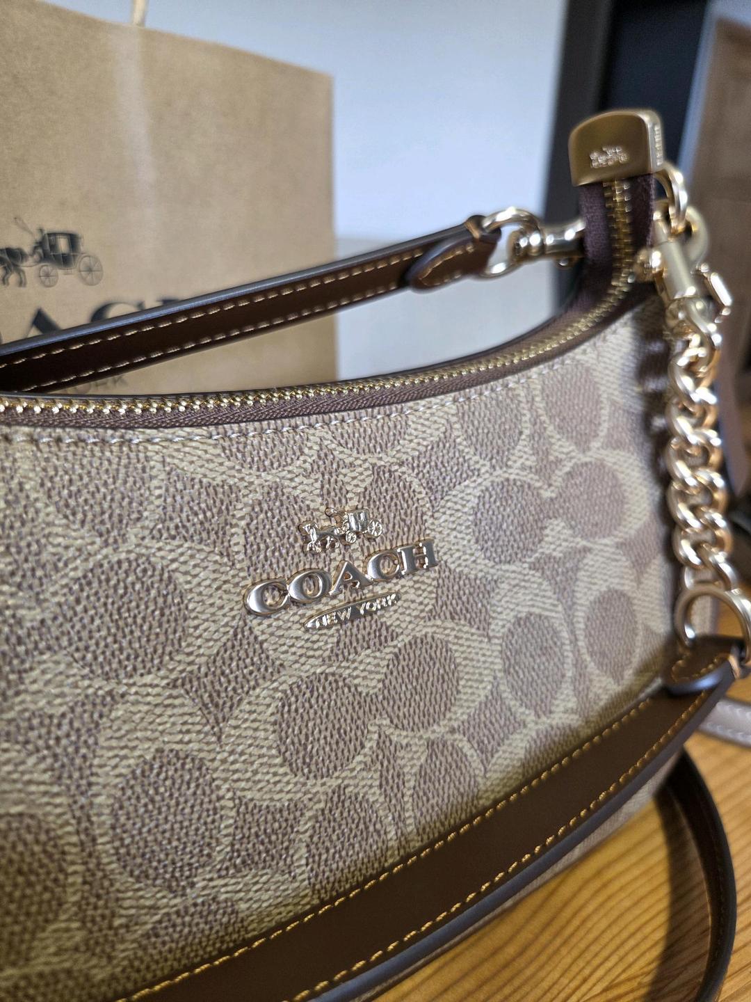 Coach Сумка Coach Teri, 100% оригинал, натуральная кожа + фирменная канва. — фото 2