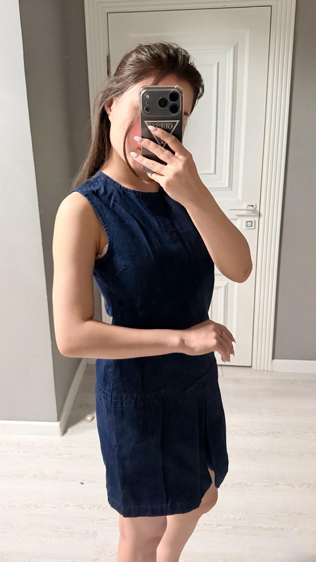 Zara джинсовое мини платье — фото 2