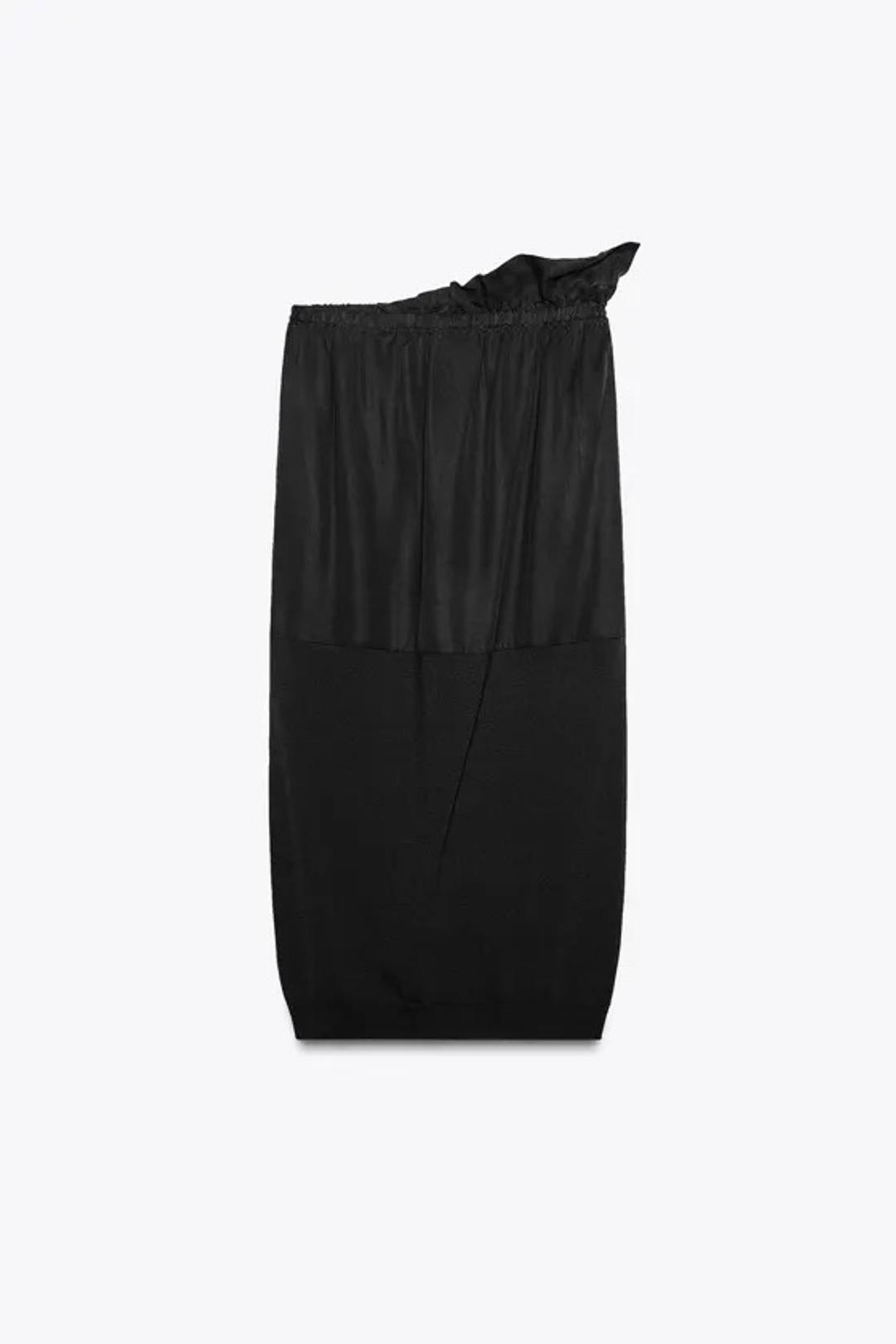 Zara Комбинированная трикотажная юбка миди — фото 2
