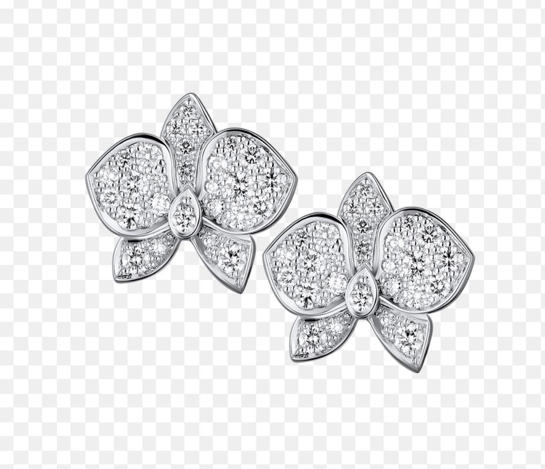 Cartier Серьги Cartier Caresse d'Orchidées Par Cartier из белого золота с бриллиантами — фото 2