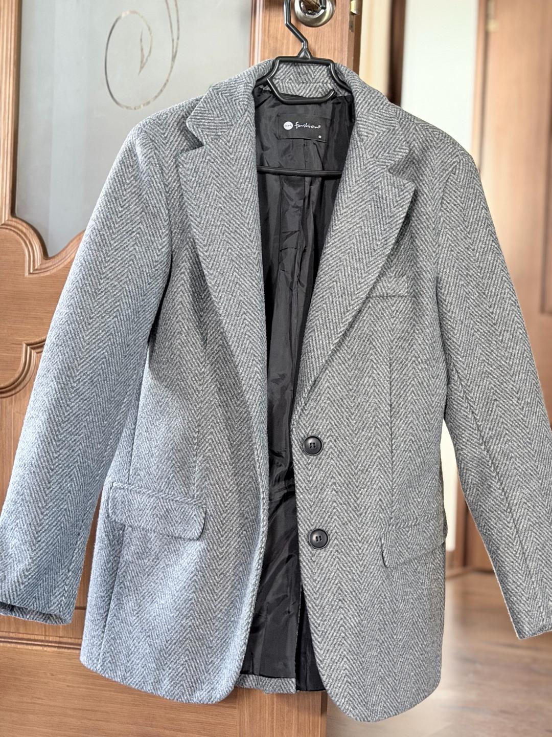 Fashion Пиджак в принт елочка с заплатками на локтях — фото 2