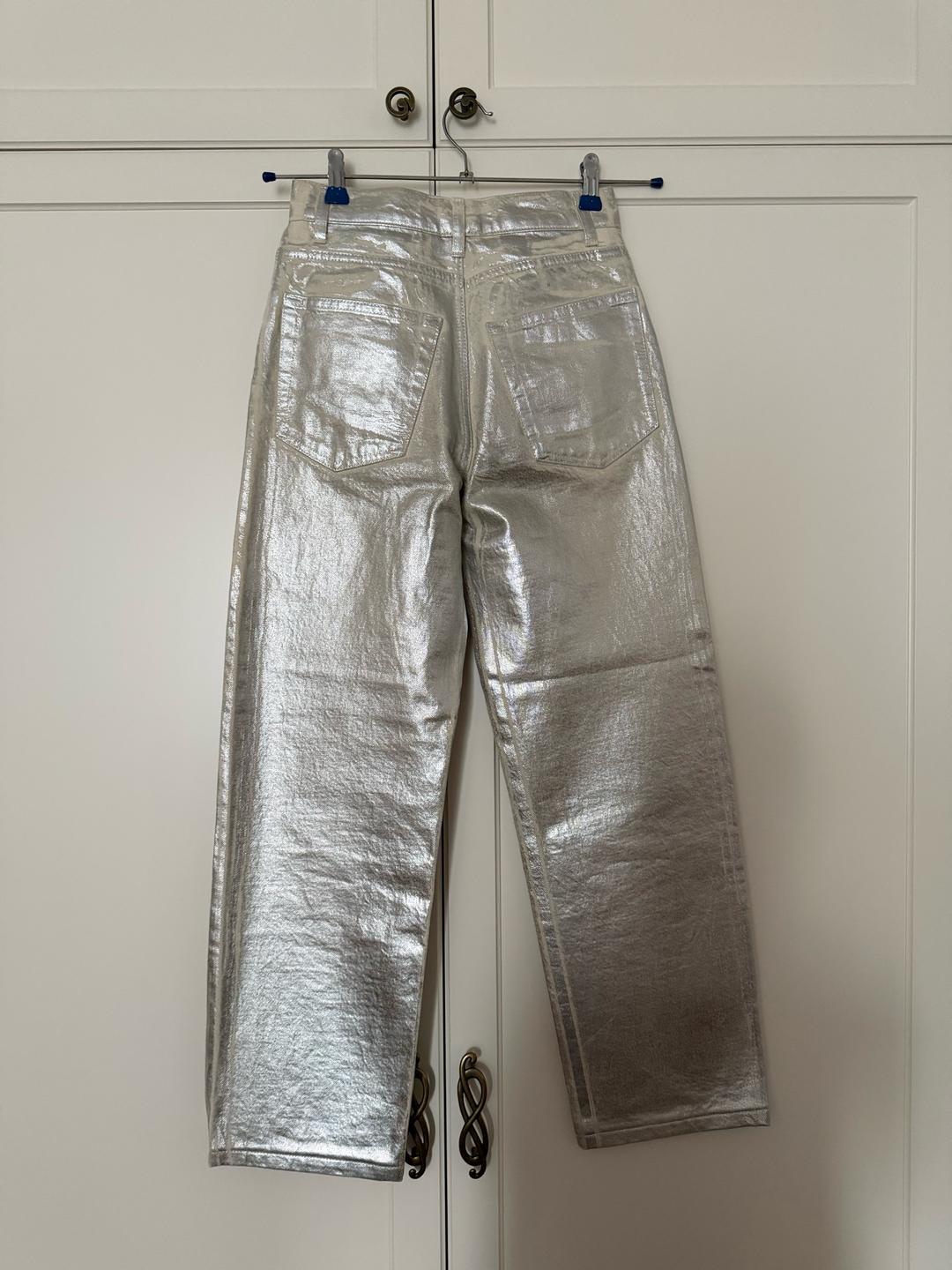 Zara Джинсы серебристого цвета — фото 2