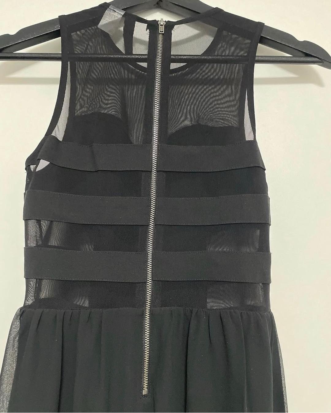 H&M Черное длинное платье с подюбником — фото 2