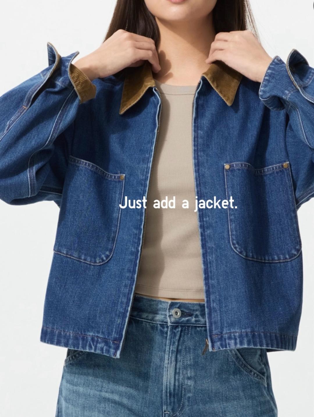 Uniqlo Джинсовая куртка UNIQLO с вельветовым воротником — фото 2