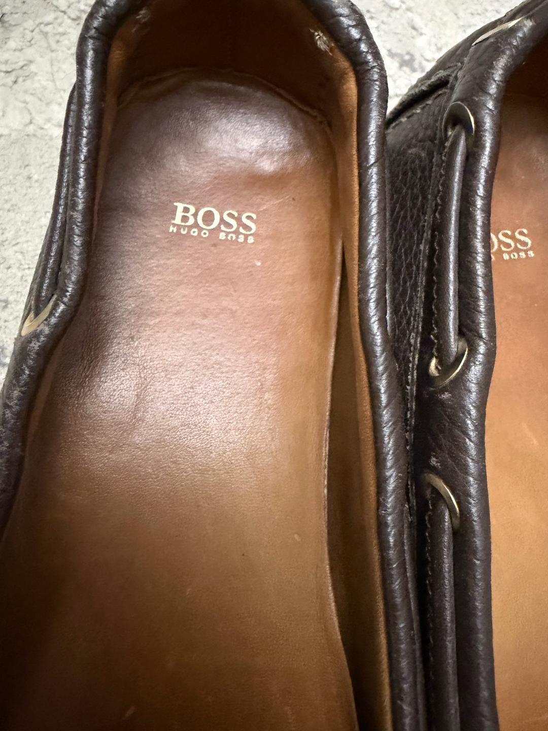 Hugo Boss Мокасины BOSS коричневые кожаные — фото 2