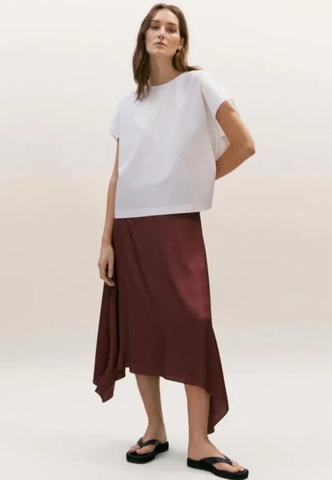 Massimo Dutti Юбка Massimo Dutti терракотовый/ бургундский — фото 2