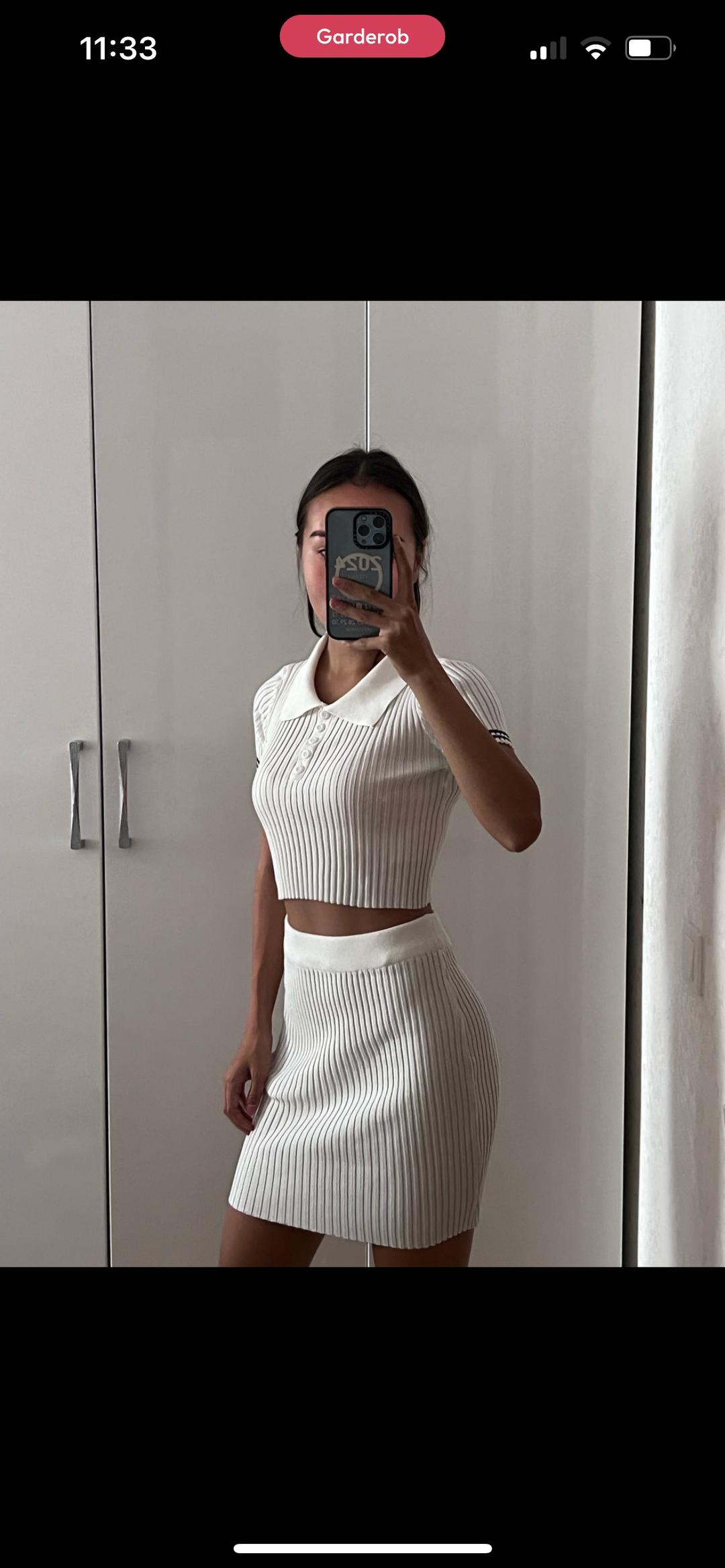 ASOS Трикотажный костюм с кроп-топом и юбкой — фото 2