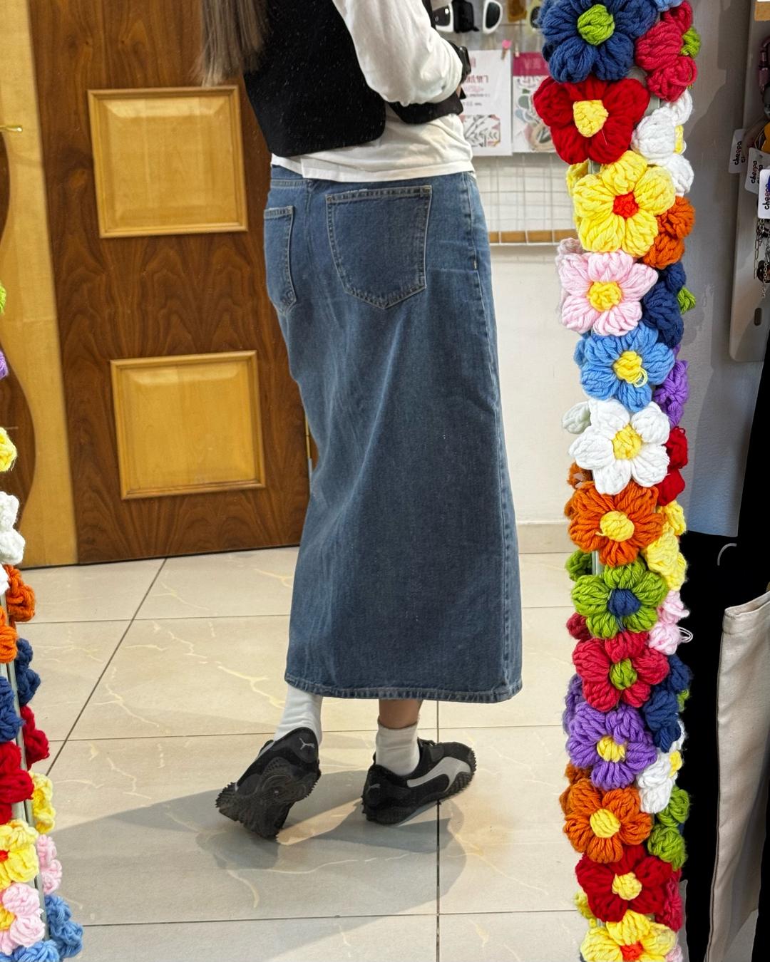 &Denim Джинсовая юбка макси — фото 2