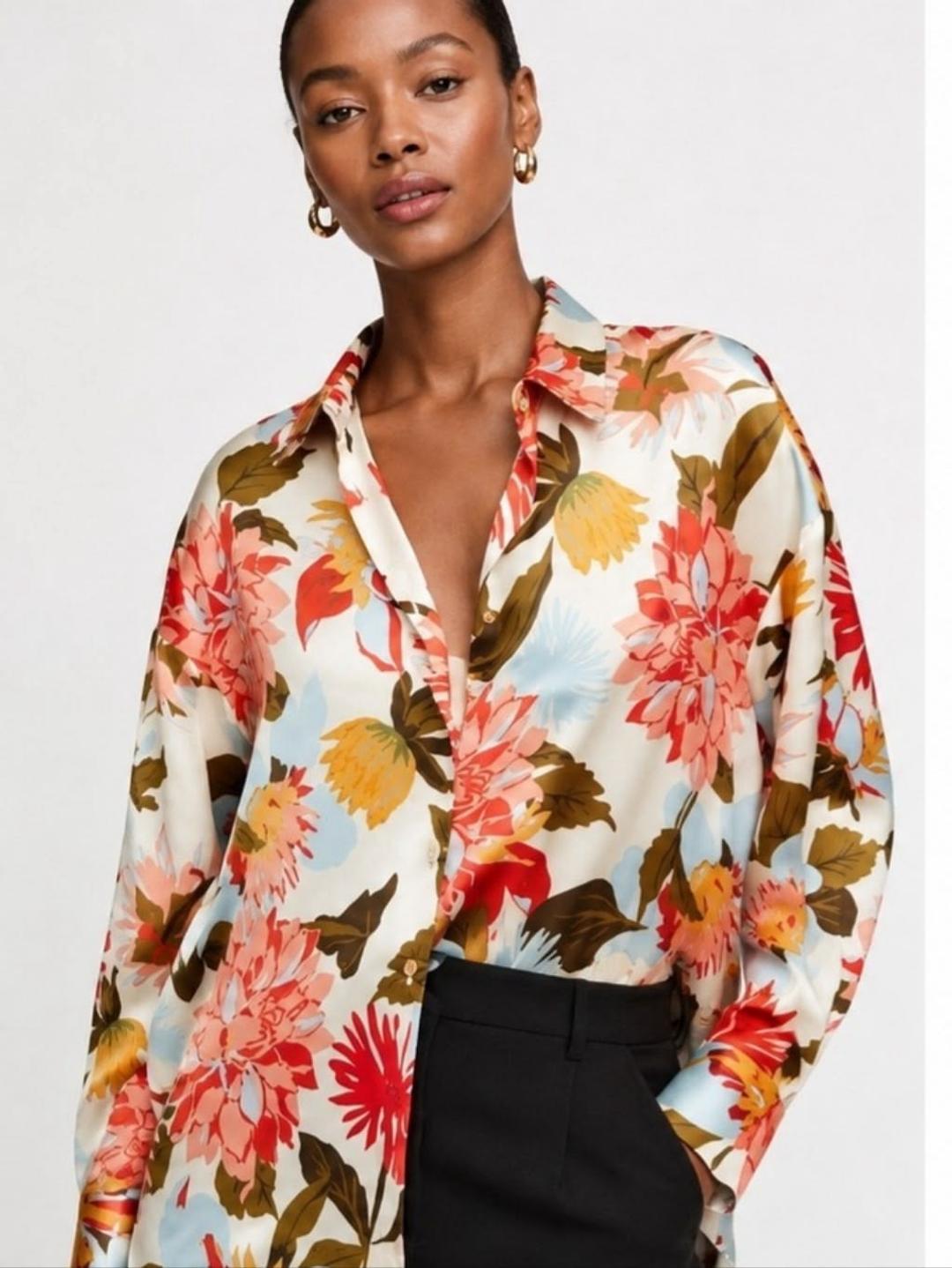 Zara Атласная рубашка Зара — фото 2