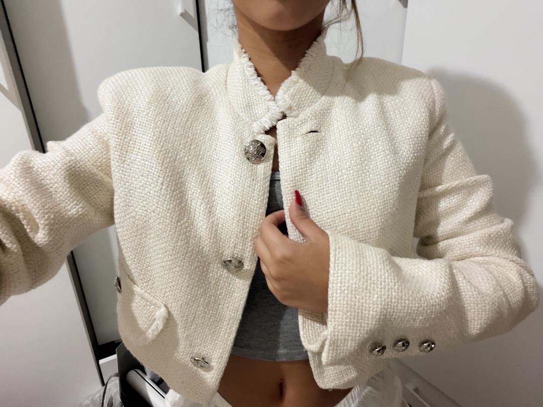 Acne Studios Укороченный твидовый жакет TOPTOP STUDIO — фото 2