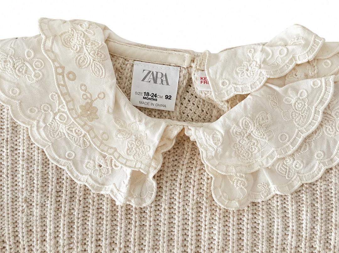 Zara Свитер Zara с кружевным воротником 18-24 мес — фото 2