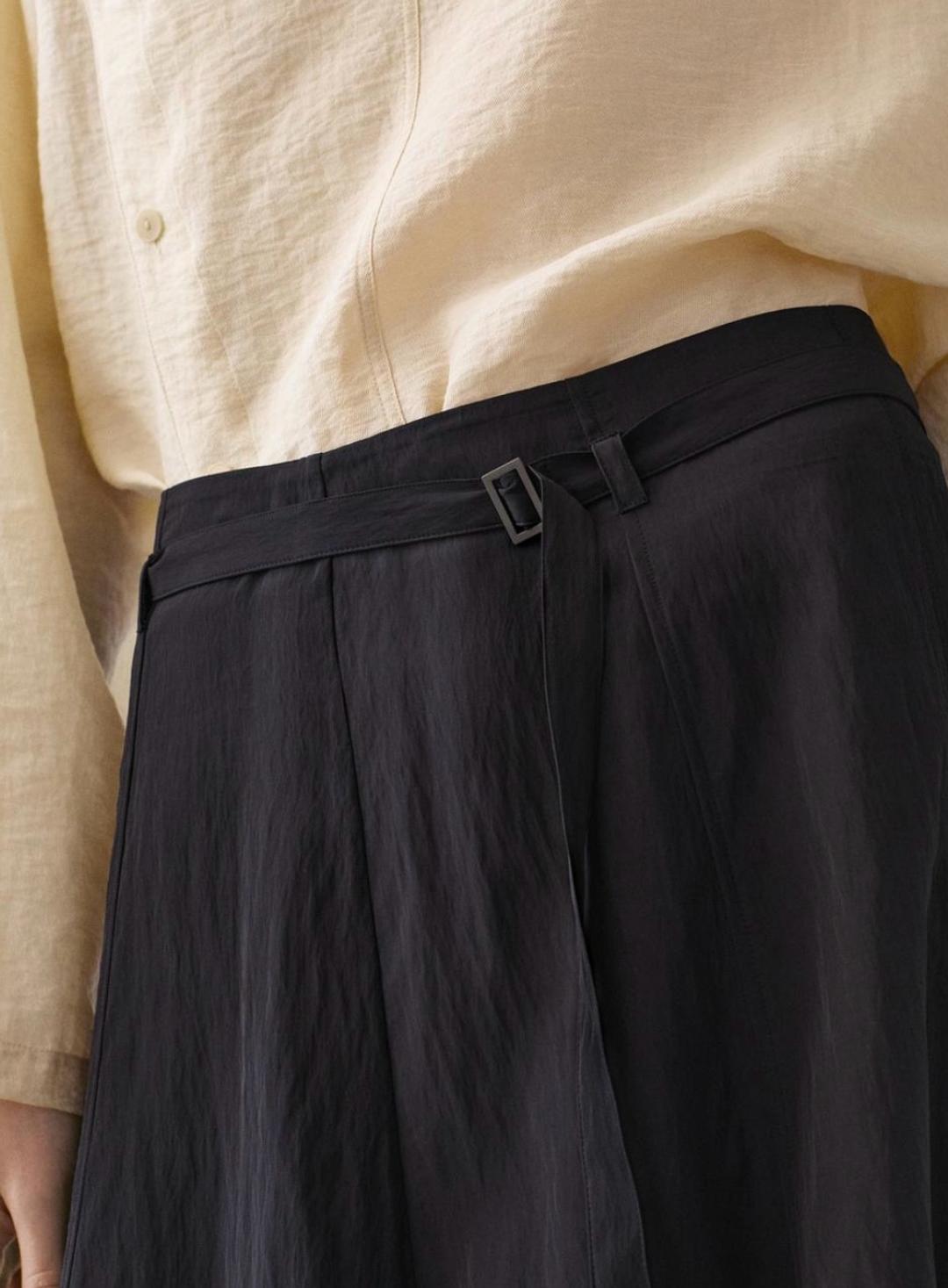 Massimo Dutti Юбка миди с поясом — фото 2