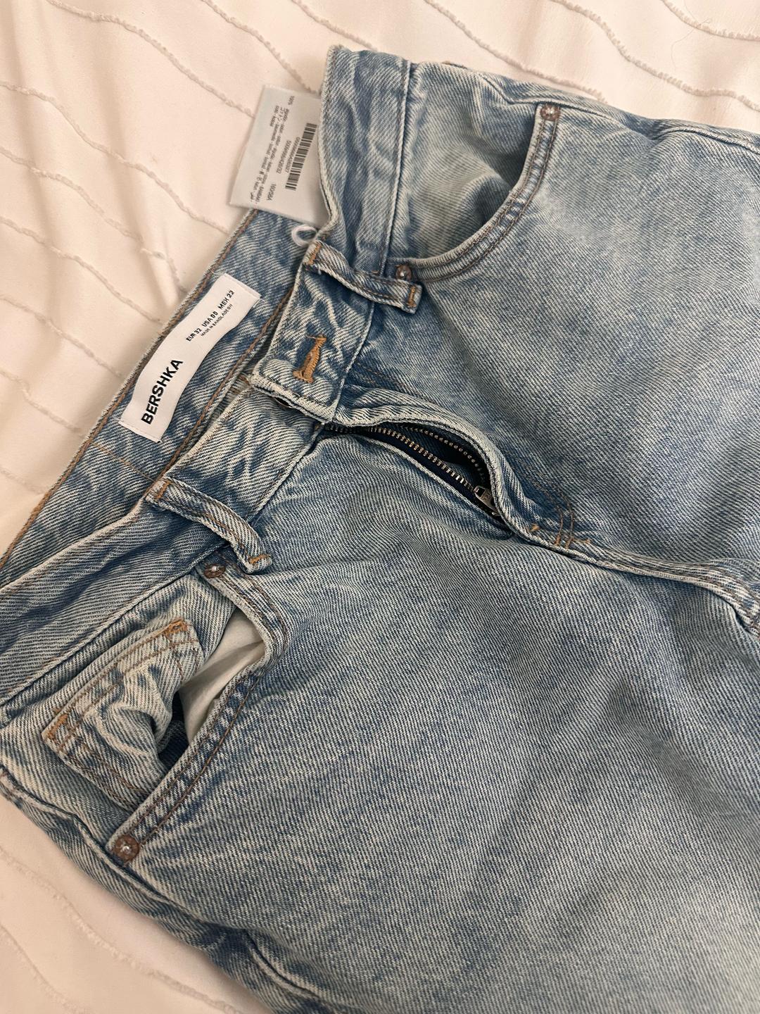 Bershka Прямые светло-синие джинсы bershka — фото 2