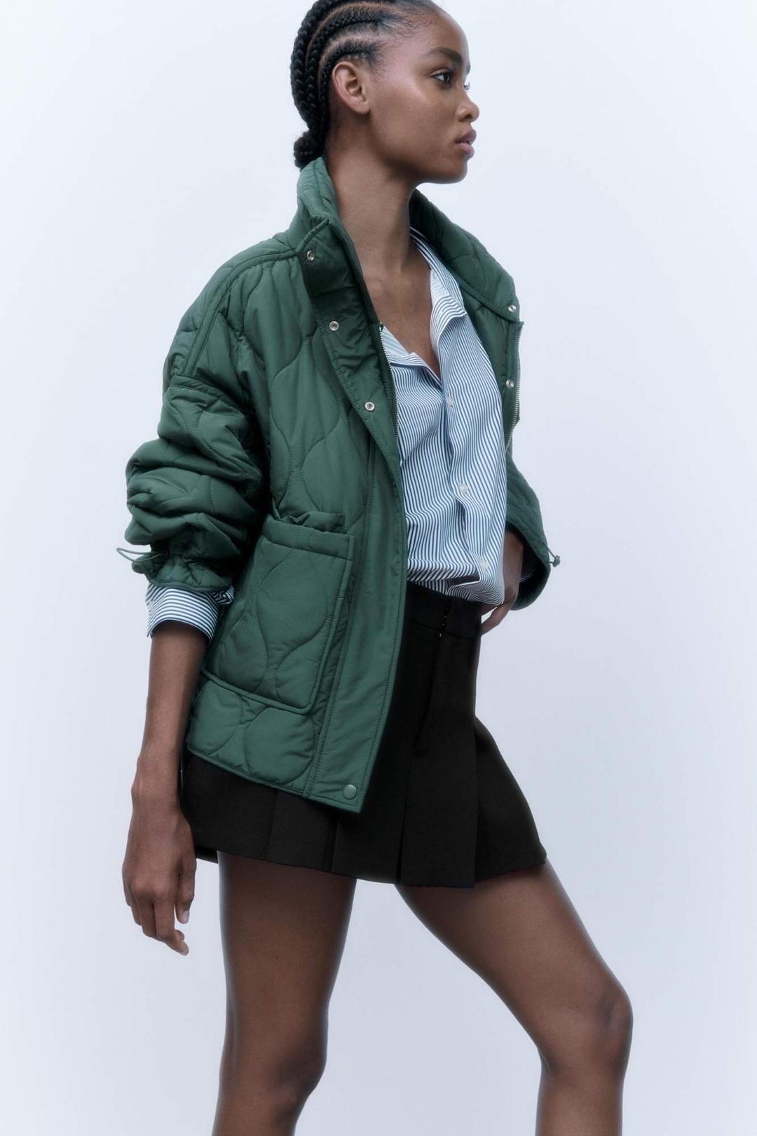 Zara Зеленая стеганная куртка Zara ZW — фото 2