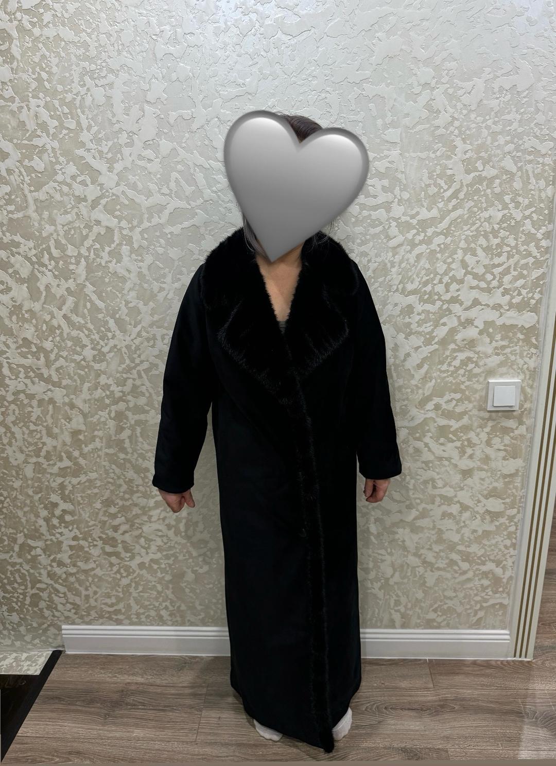 Handmade (ручная работа) пальто велюр с норковым воротником — фото 2