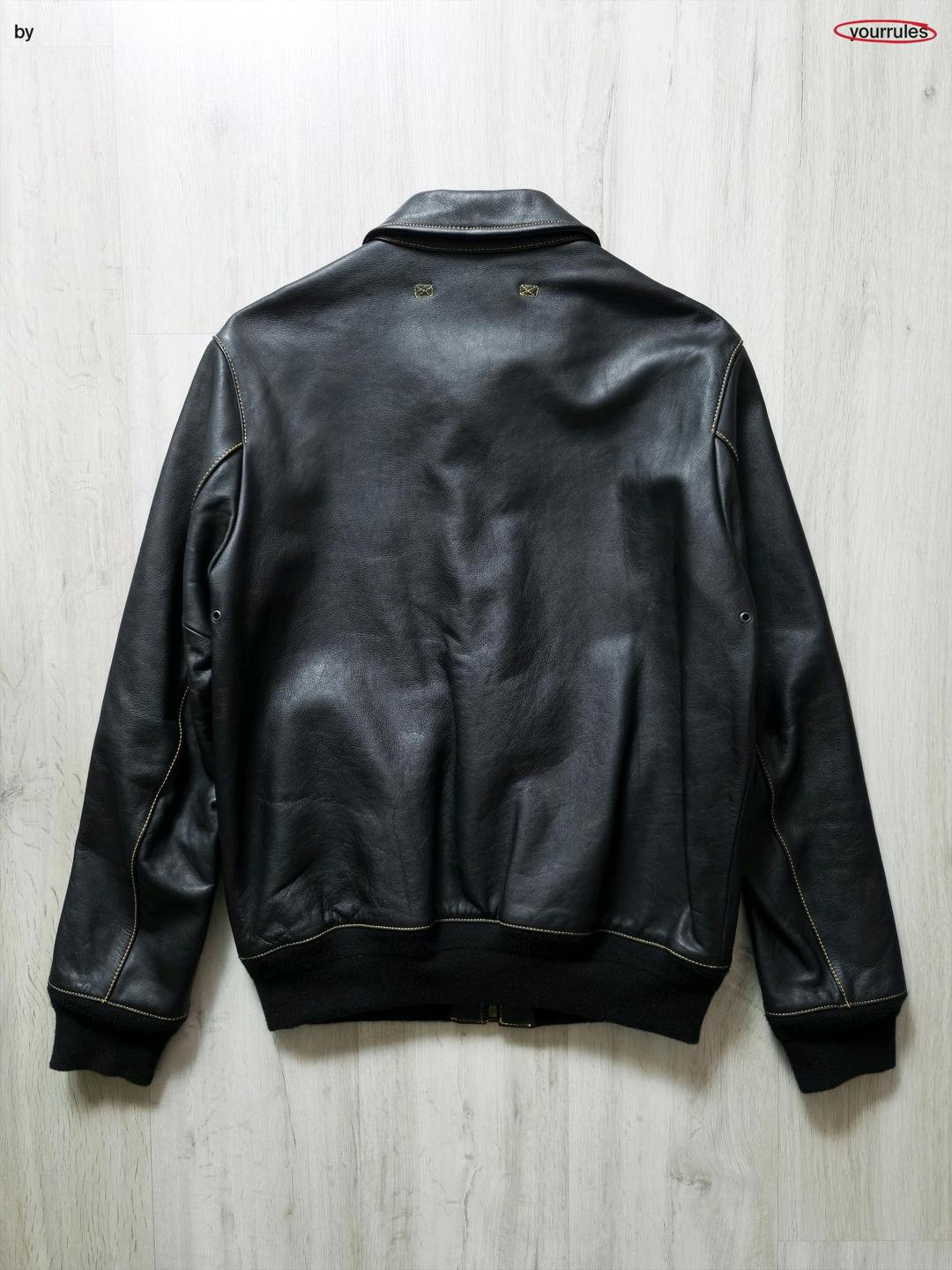 Number (N)ine NUMBER (N)INE Music notes leather jacket (black) — фото 2