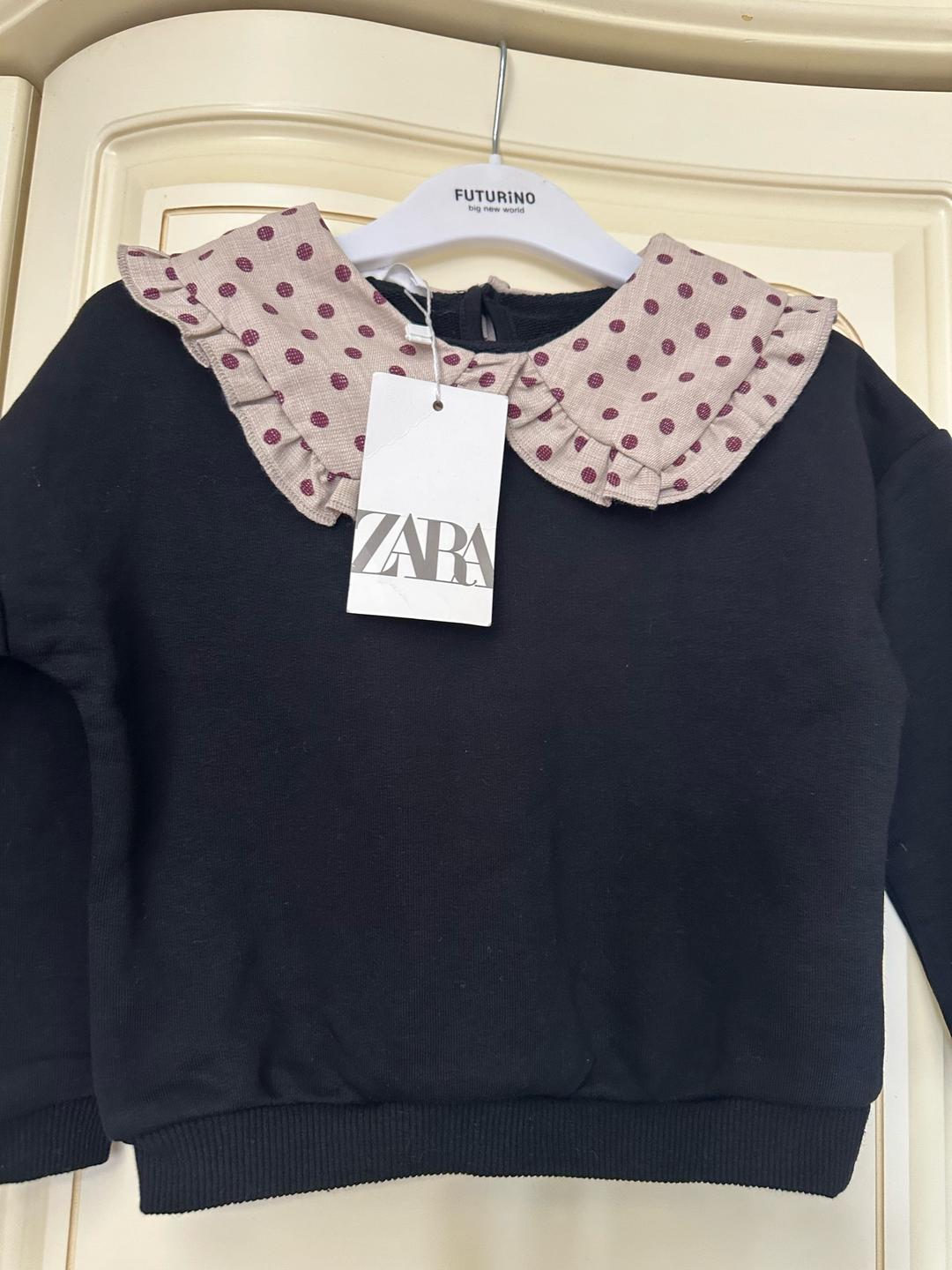 Zara детский свитшот (толстовка) Zara с воротником Питер Пэн — фото 2