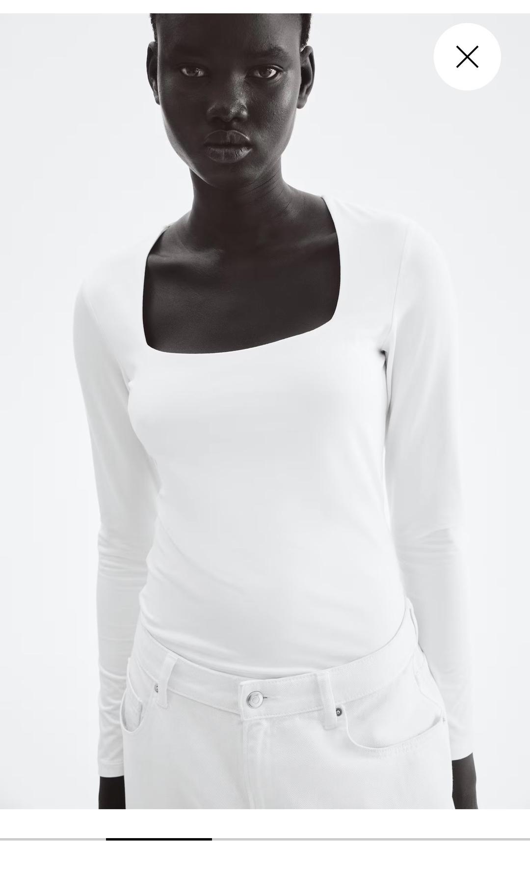 H&M Белый лонгслив H&M — фото 2