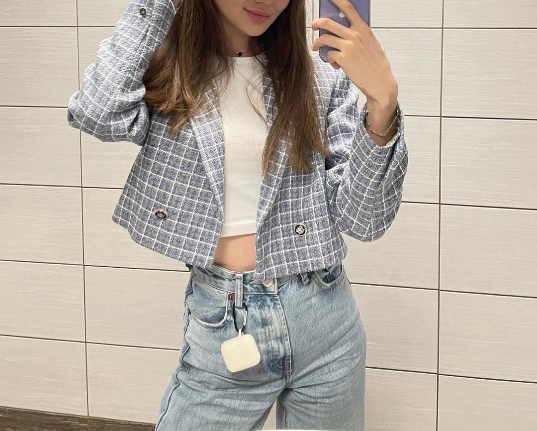 Zara Двойка ZARA из твида с шортами и укороченным жакетом — фото 2