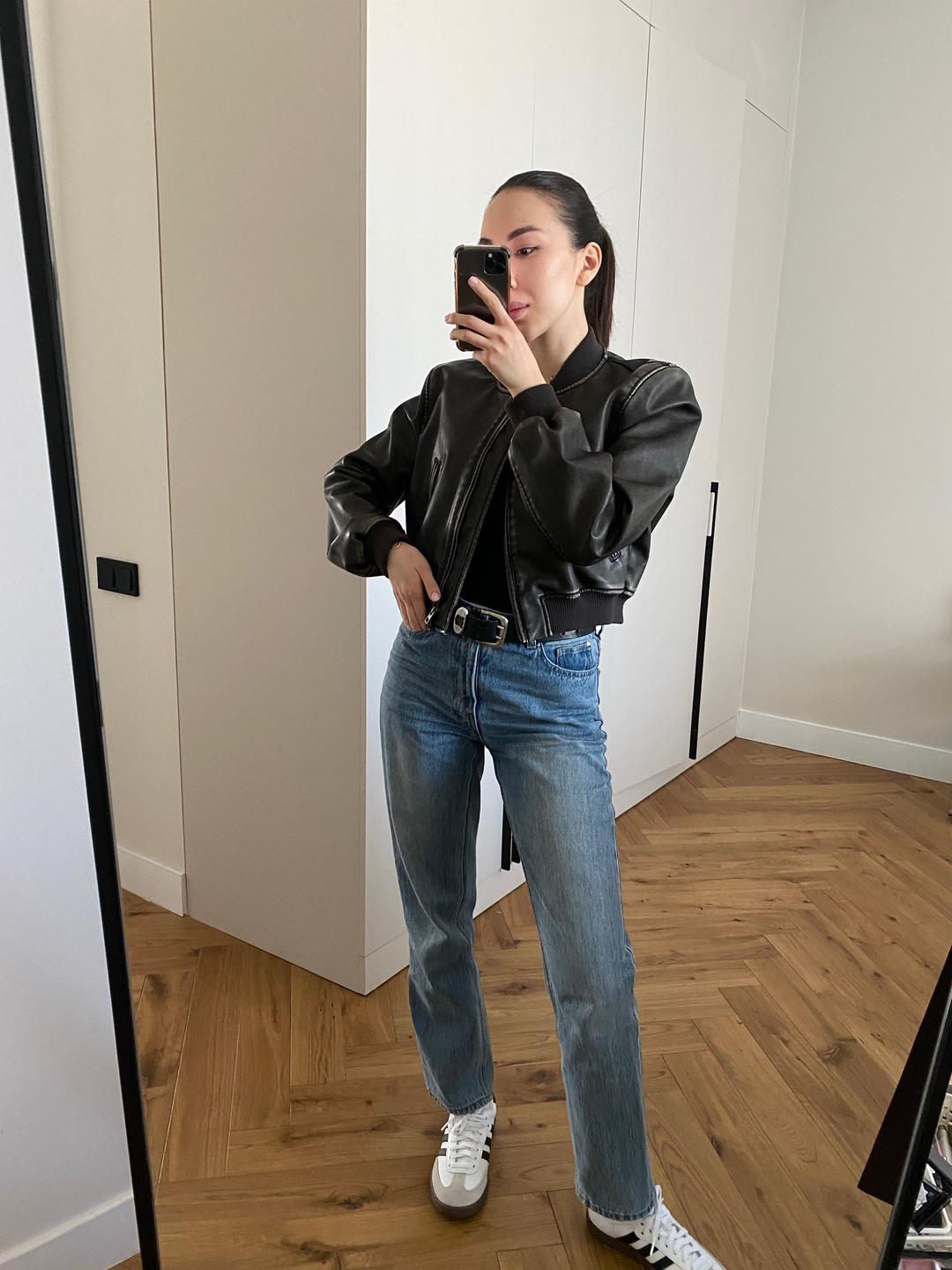 Zara Кожанный бомбер Zara — фото 2