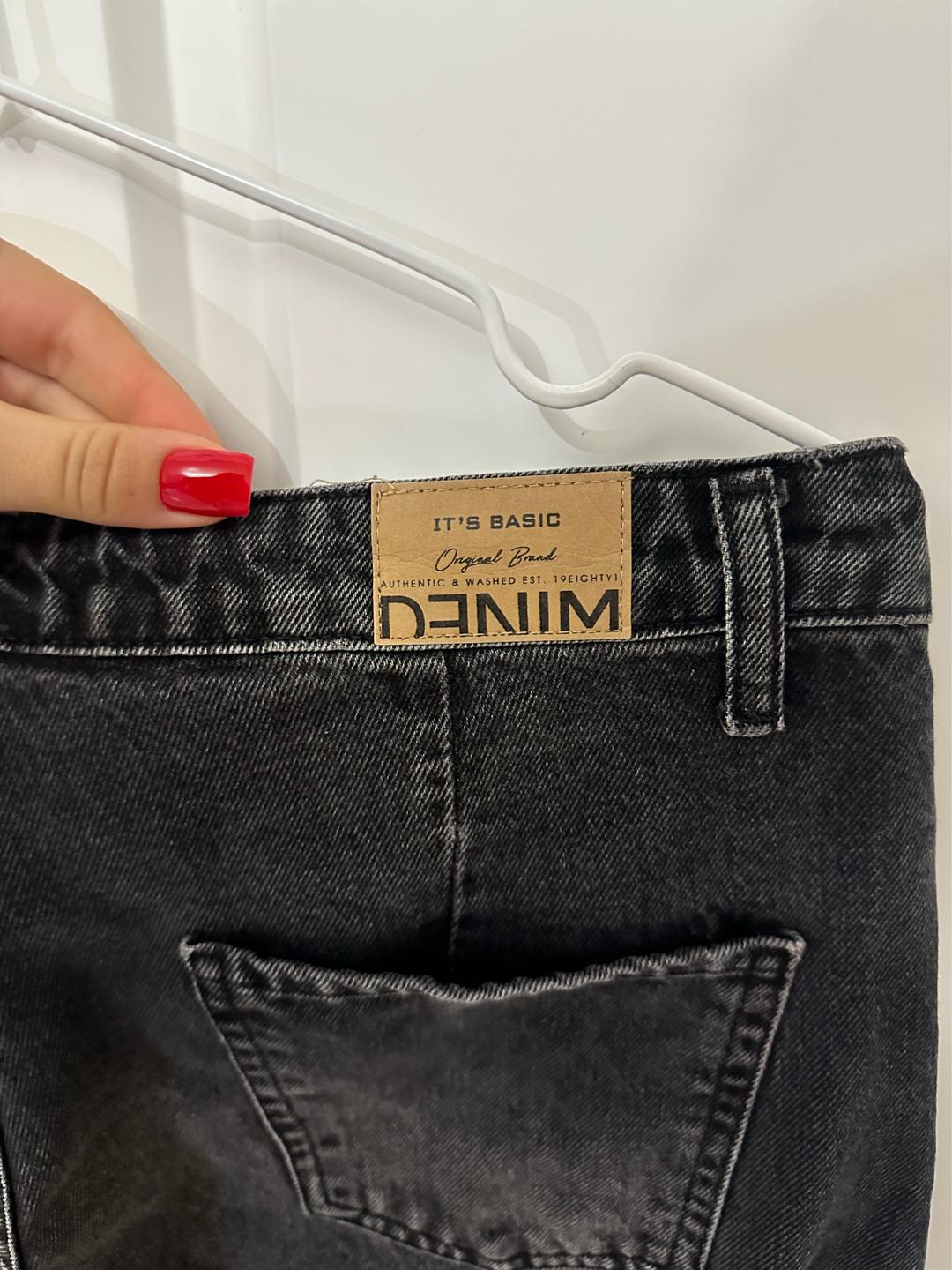 Smeg джинсы IT'S BASIC wide leg черные — фото 2