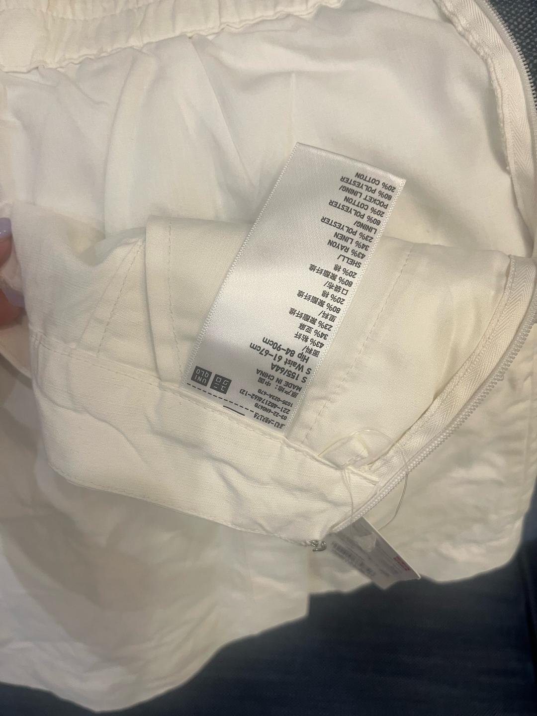 Uniqlo Белая лен юбка/шорты Uniqlo — фото 2