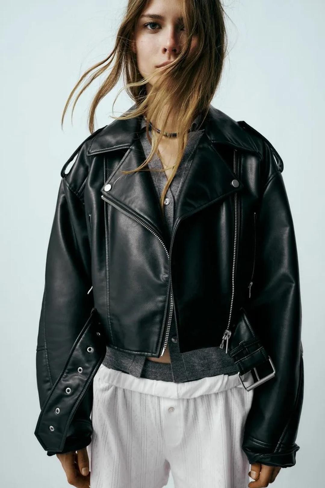 Zara Кожаная куртка косуха Zara — фото 2
