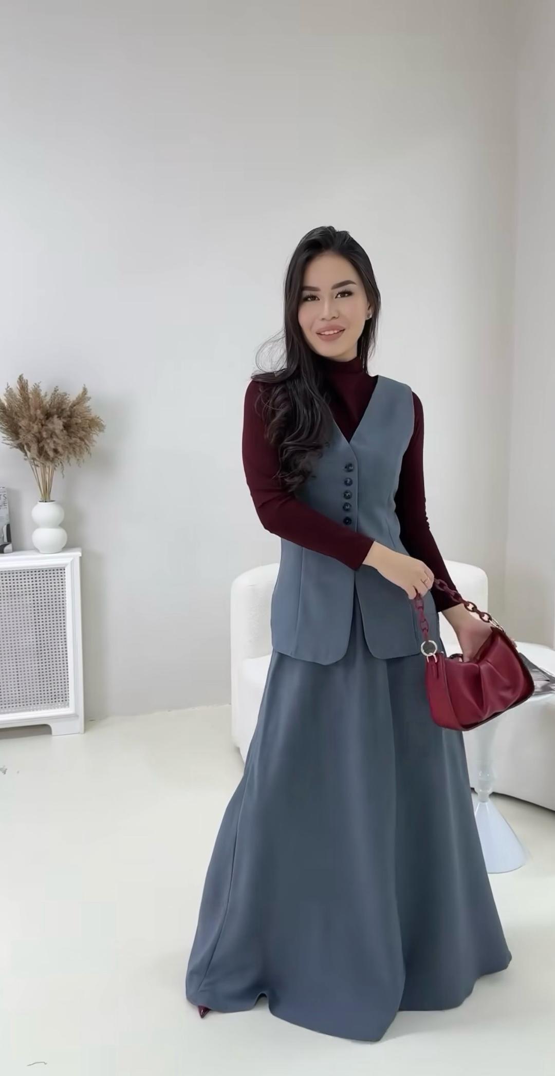 ADN fashion Двойка жилет с юбкой — фото 2