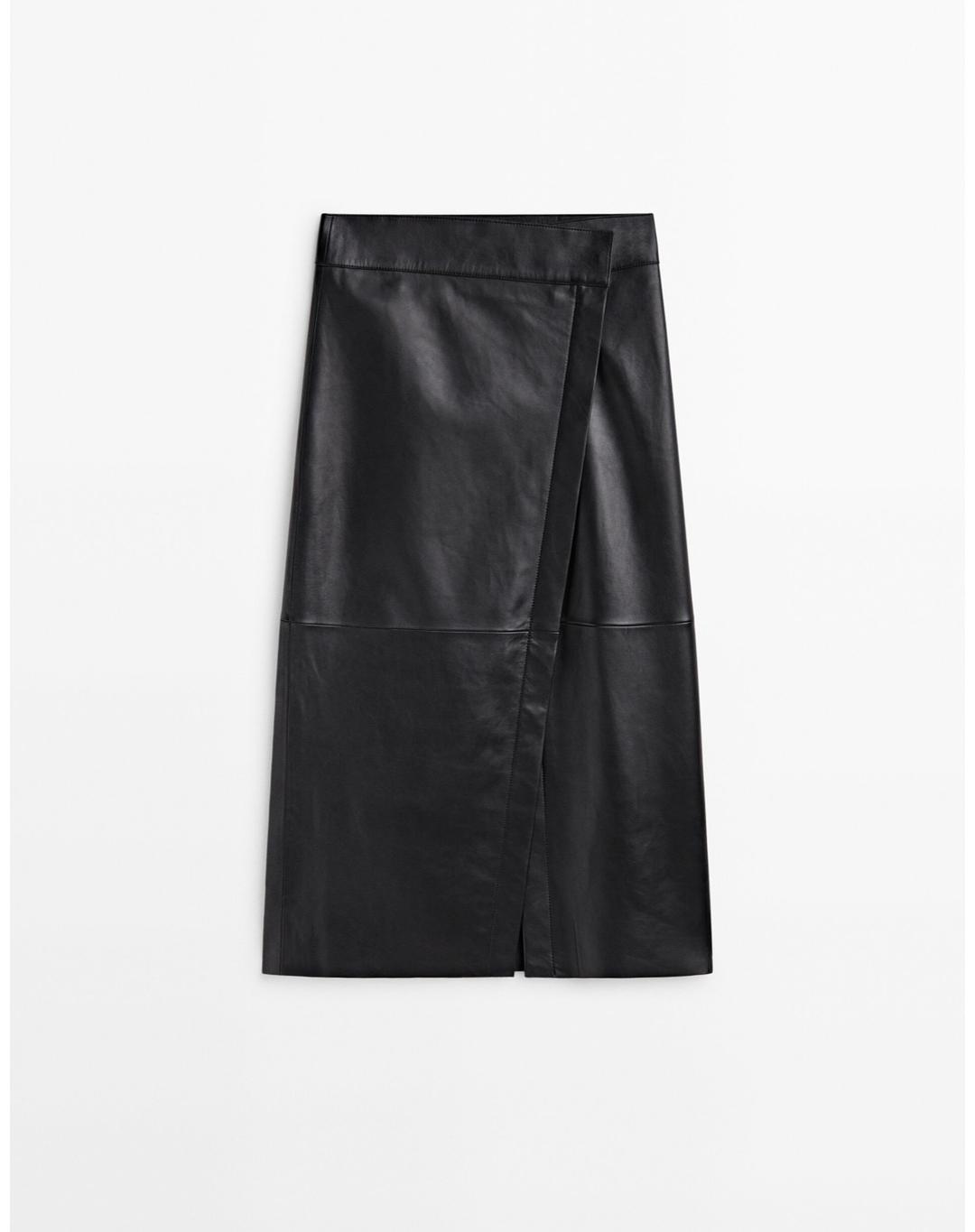 Massimo Dutti Юбка Massimo dutti из натуральной кожи — фото 2
