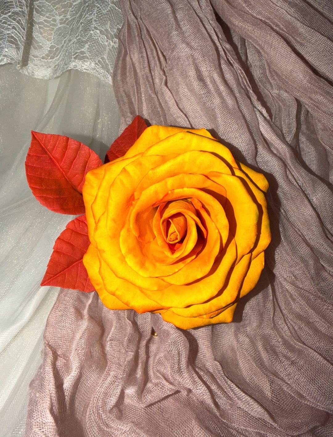 Handmade (ручная работа) Брошь осенний цветок — фото 2