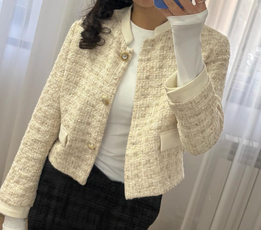 Zara Твидовый пиджак — фото 2