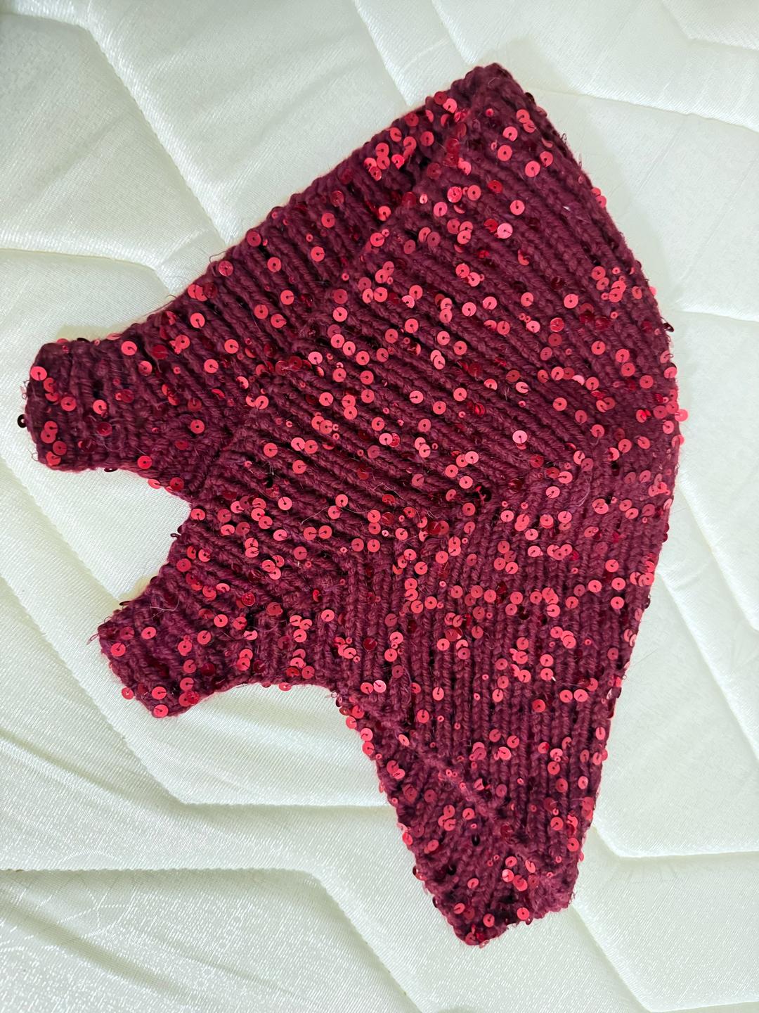 Handmade (ручная работа) Вязаная косынка с пайетками — фото 2