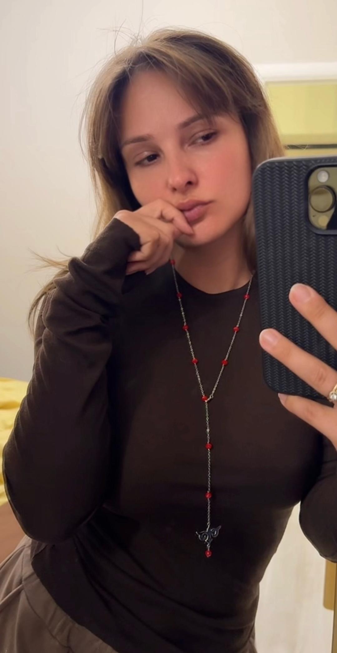 malinka jewelry kz Колье галстук (сотуар) с кулоном и красными бусинами — фото 2