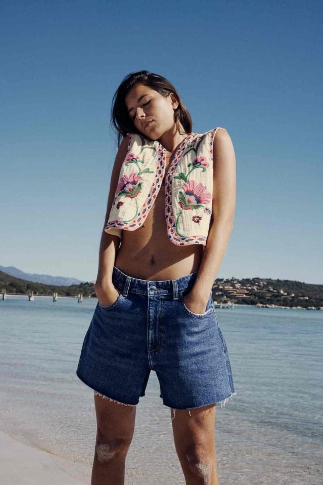 Zara Жилет с цветочной вышивкой Zara — фото 2