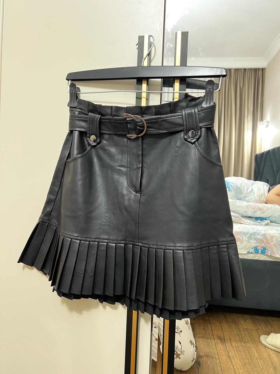 Zara Кожаная юбка — фото 2