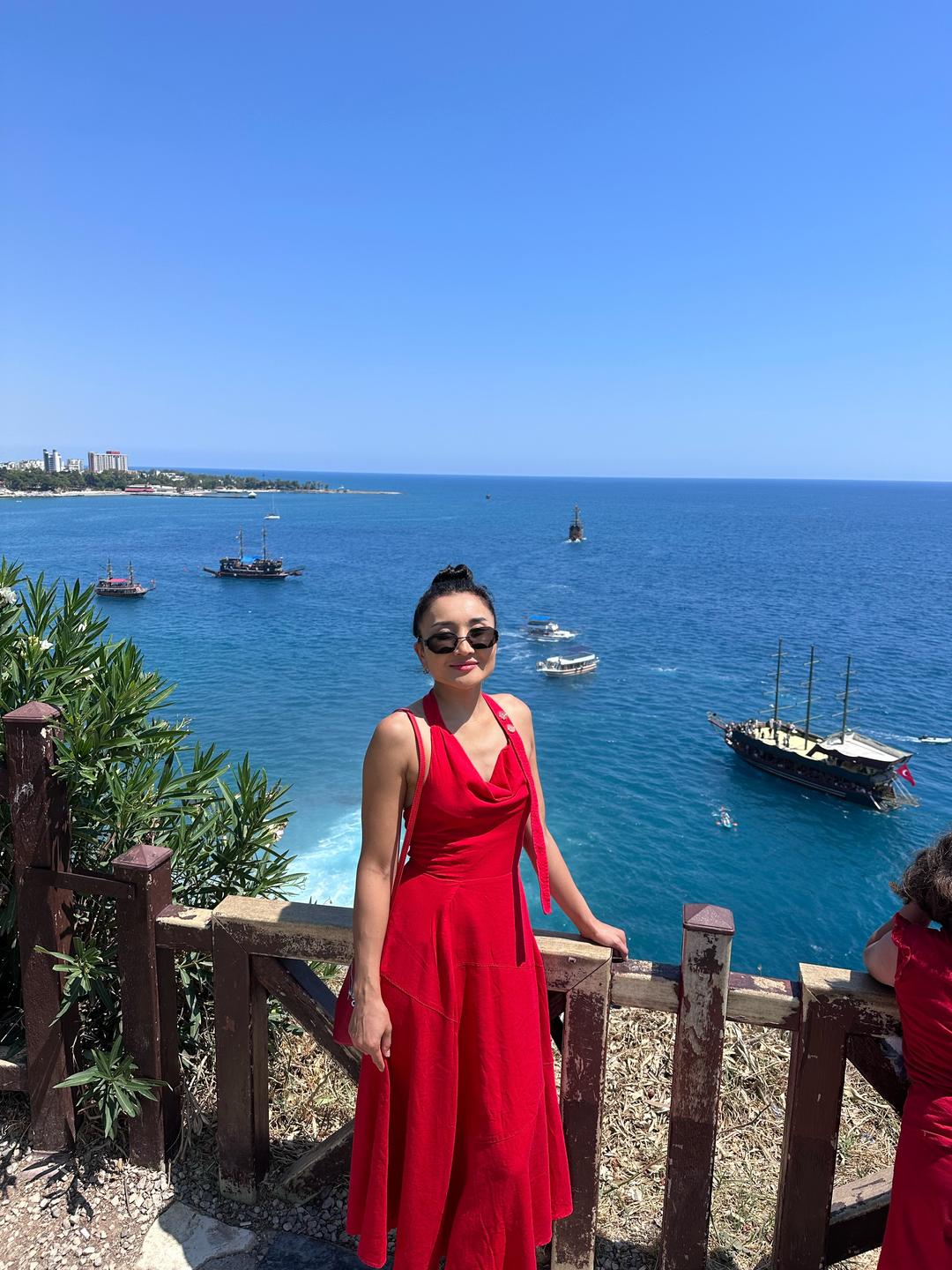 Zara Красное платье миди — фото 2