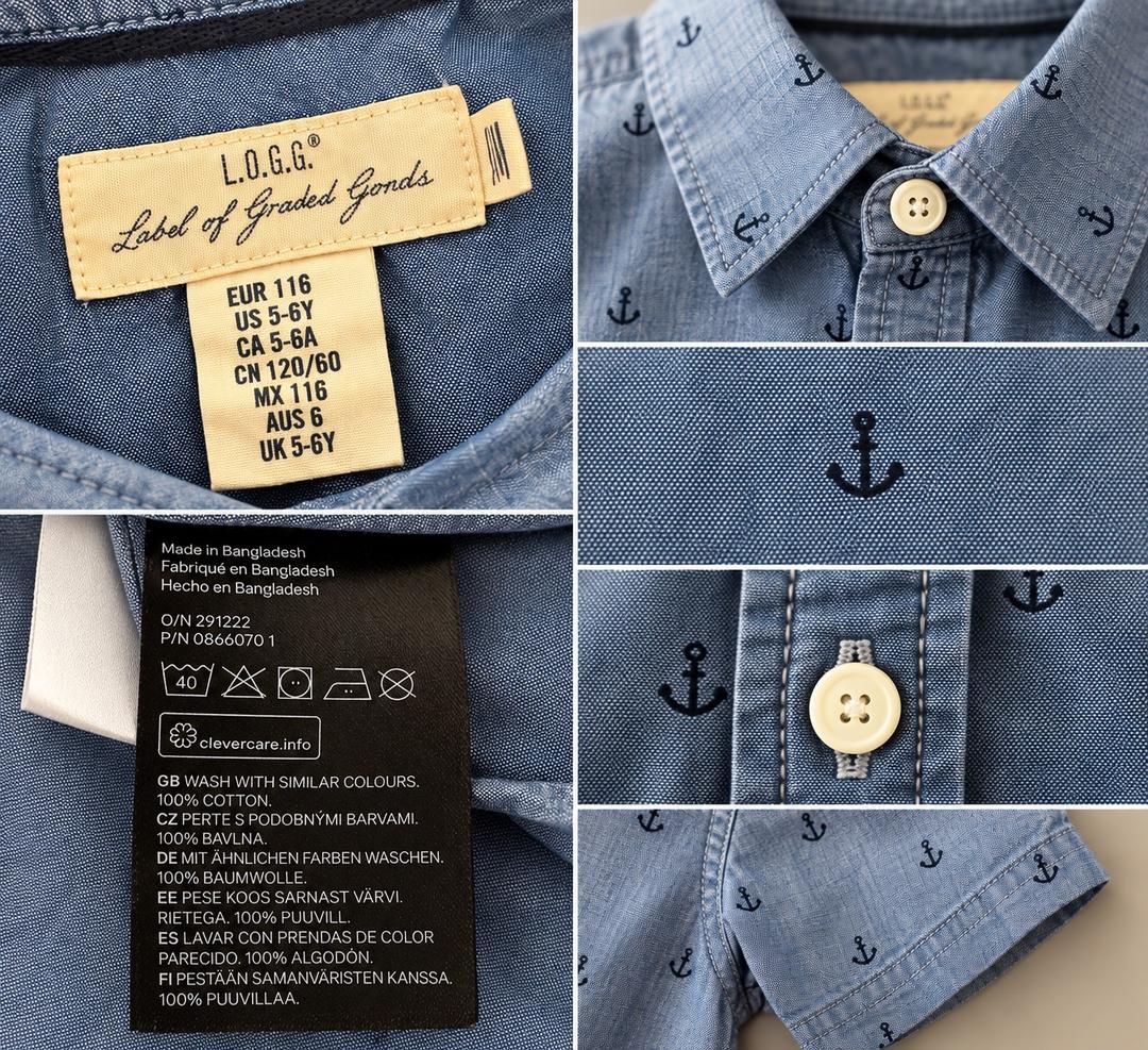 H&M Рубашка H&M L.O.G.G. 5–6 лет, 116 см — фото 2