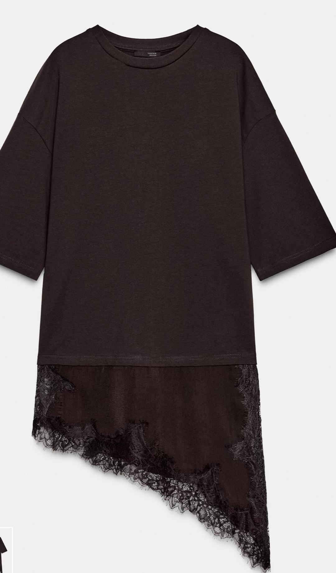 Zara Футболка с кружевом Zara — фото 2