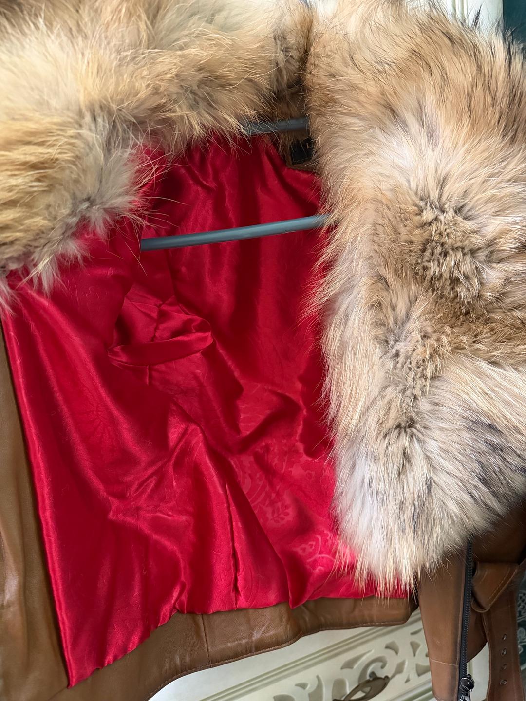 leather fur Кожаная куртка с мехом — фото 2