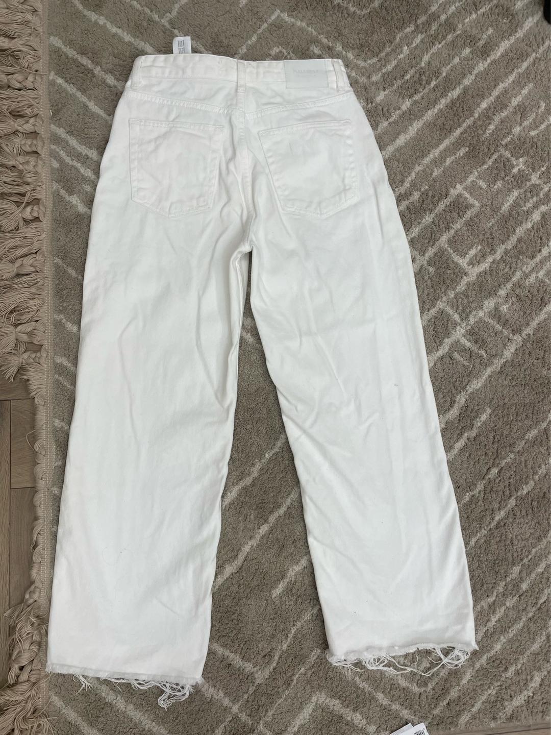 Pull & Bear Белые джинсы Pull&Bear белые, широкие, укороченные — фото 2
