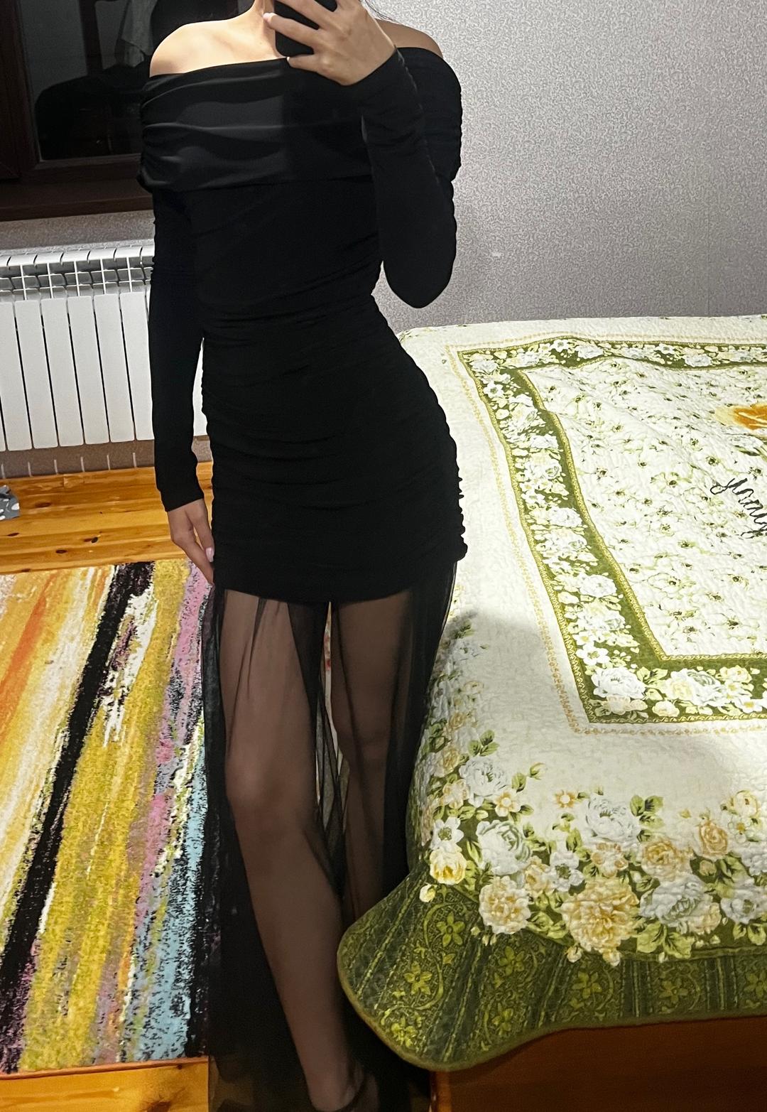 Нет бренда Вечернее платье с прозрачной юбкой — фото 2