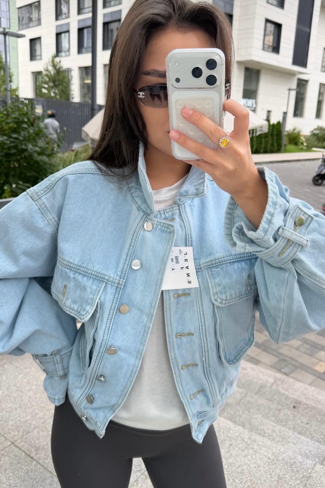 &Denim Укороченная джинсовая куртка — фото 2