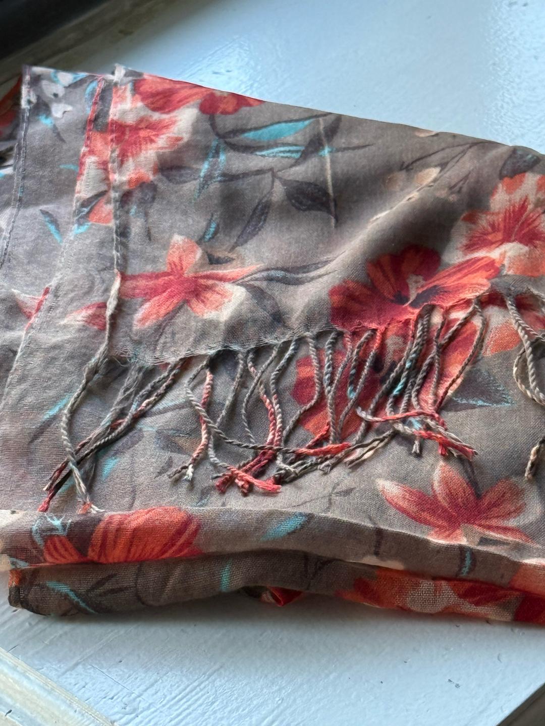 Нет бренда Шарф с цветочным принтом — фото 2
