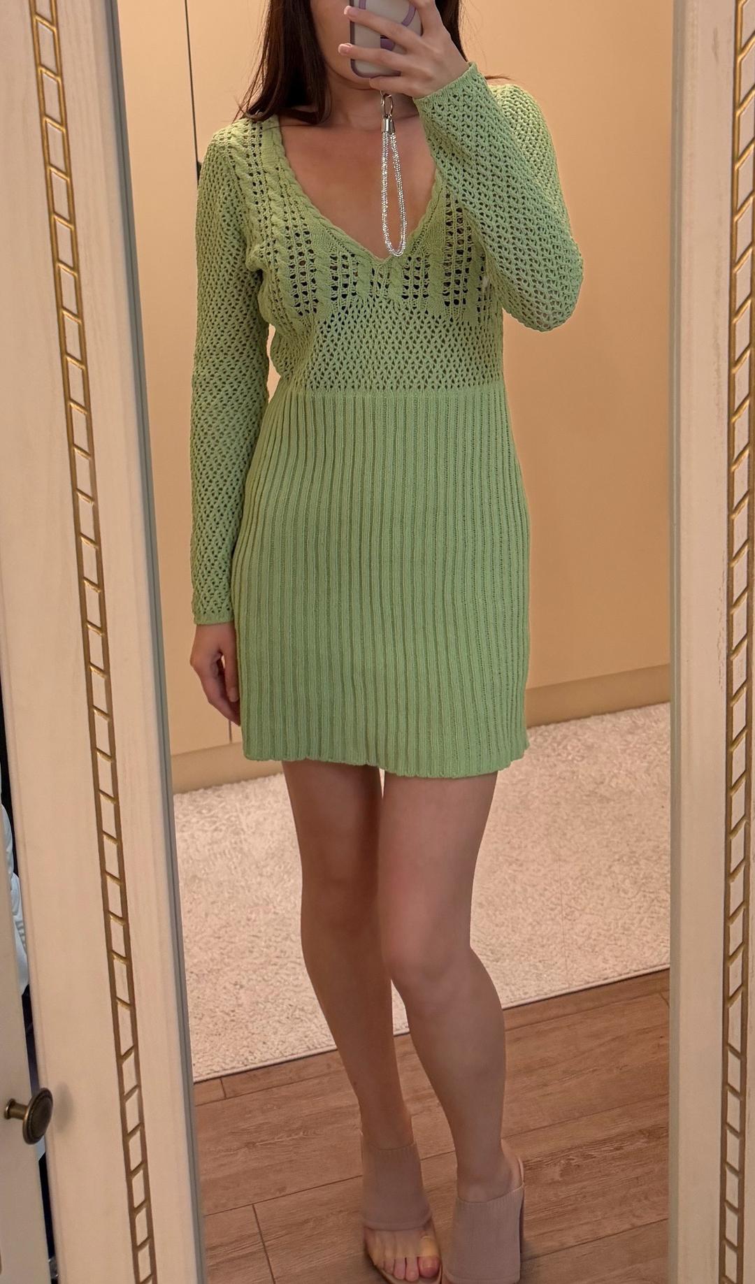 Zara Вязаное мини-платье — фото 2