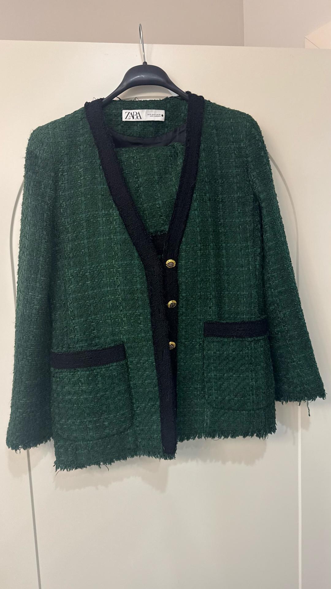 Zara Костюм ZARA твидовый с юбкой и жакетом — фото 2