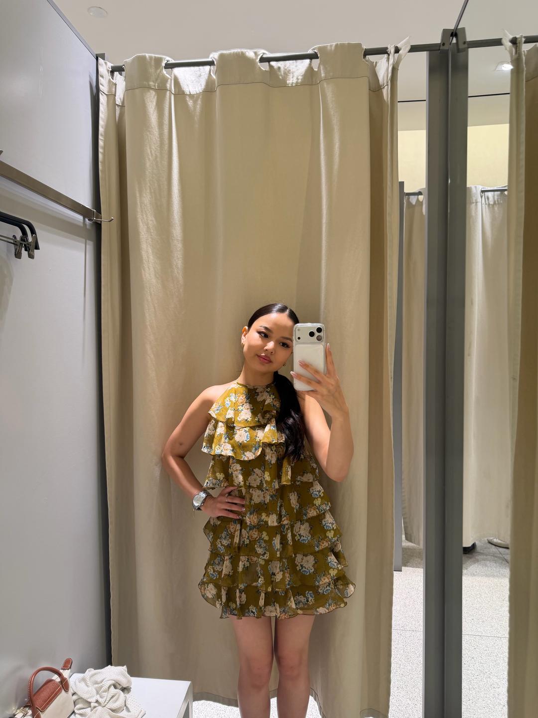 Zara Платье мини с оборками и цветочным принтом ZARA — фото 2